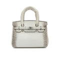 External seam platinum bag - crocodile pattern